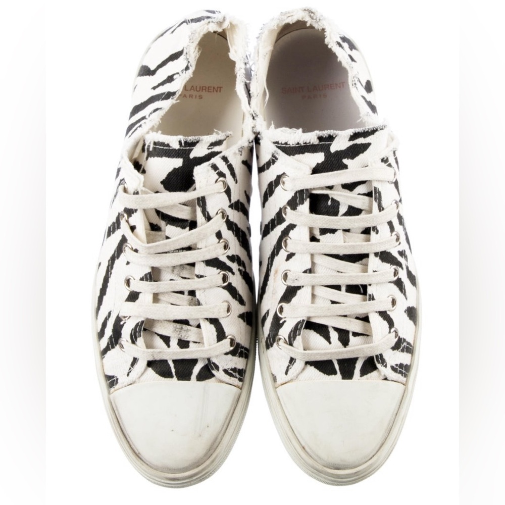Saint Laurent low top canvas animal print sneakers size 40 (10 US)